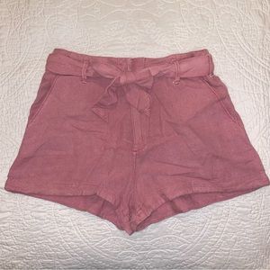 Abercrombie & Fitch Pink Linen Blend Shorts